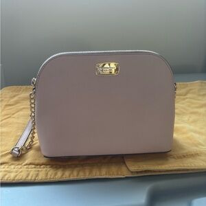 Michael Kors Light Pink Crossbody Bag with Gold Chain